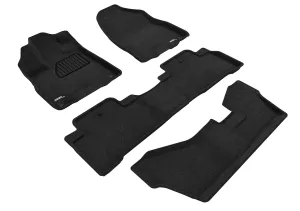 3D MAXpider Floor Mats Acura MDX 7 Seaters (14-20) All-Weather Elegant Series - Complete Set