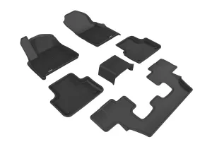 3D MAXpider Floor Mats Audi Q7 (17-24) SQ7 (20-24) All-Weather Kagu Series - Front / Second / Third Row