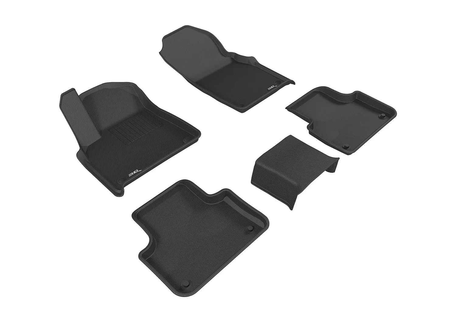 3D MAXpider Floor Mats Audi Q7 (17-24) SQ7 (20-24) All-Weather Kagu Series - Front / Second / Third Row