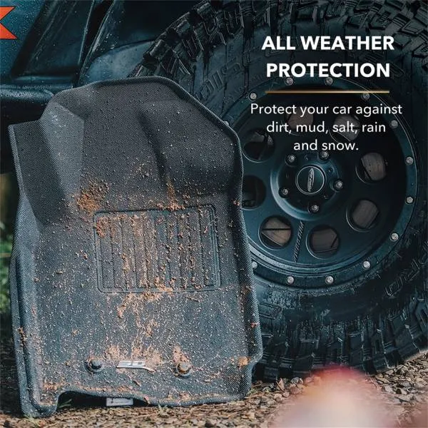 3D MAXpider Floor Mats Audi Q7 (17-24) SQ7 (20-24) All-Weather Kagu Series - Front / Second / Third Row