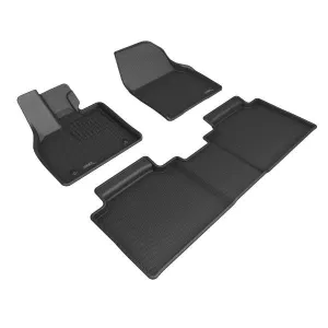 3D MAXpider Floor Mats Honda Pilot (22-24) All-Weather Kagu Series Black - Front / Second / Third  Row