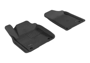 3D MAXpider Floor Mats Infiniti QX56 8 Seater (2011-2013) All-Weather Kagu Series Black - Front / Second / Third  Row