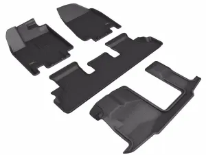 3D MAXpider Floor Mats Infiniti QX60 (2022-2024) All-Weather Kagu Series Black - Front / Second / Third  Row