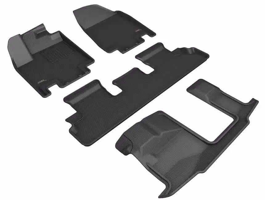 3D MAXpider Floor Mats Infiniti QX60 (2022-2024) All-Weather Kagu Series Black - Front / Second / Third  Row