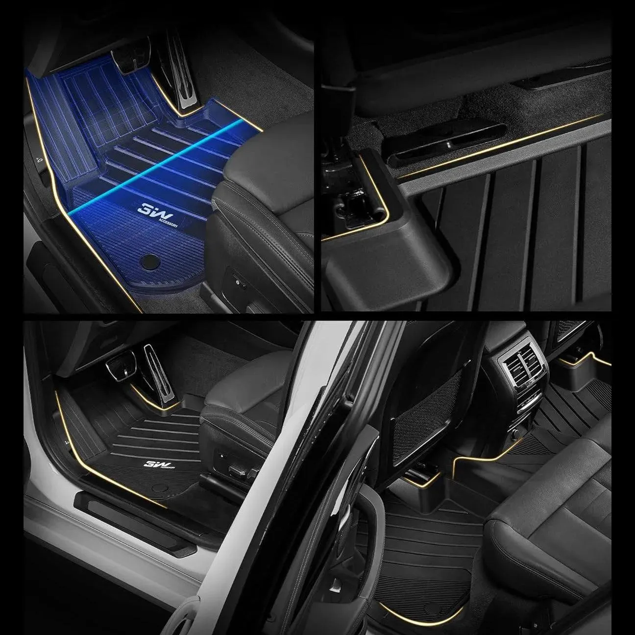 3W BMW 2019-2024 X4 M M40i xDrive30i Floor Mats TPE Material & All-Weather Protection
