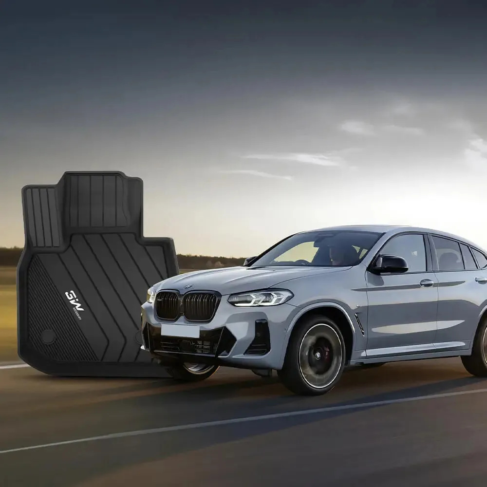 3W BMW 2019-2024 X4 M M40i xDrive30i Floor Mats TPE Material & All-Weather Protection