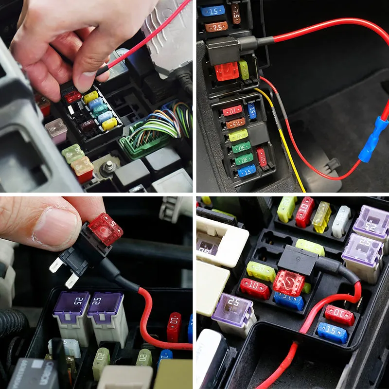 5 Pcs 12V Mini Fuse Box Circuit Holder Adapter