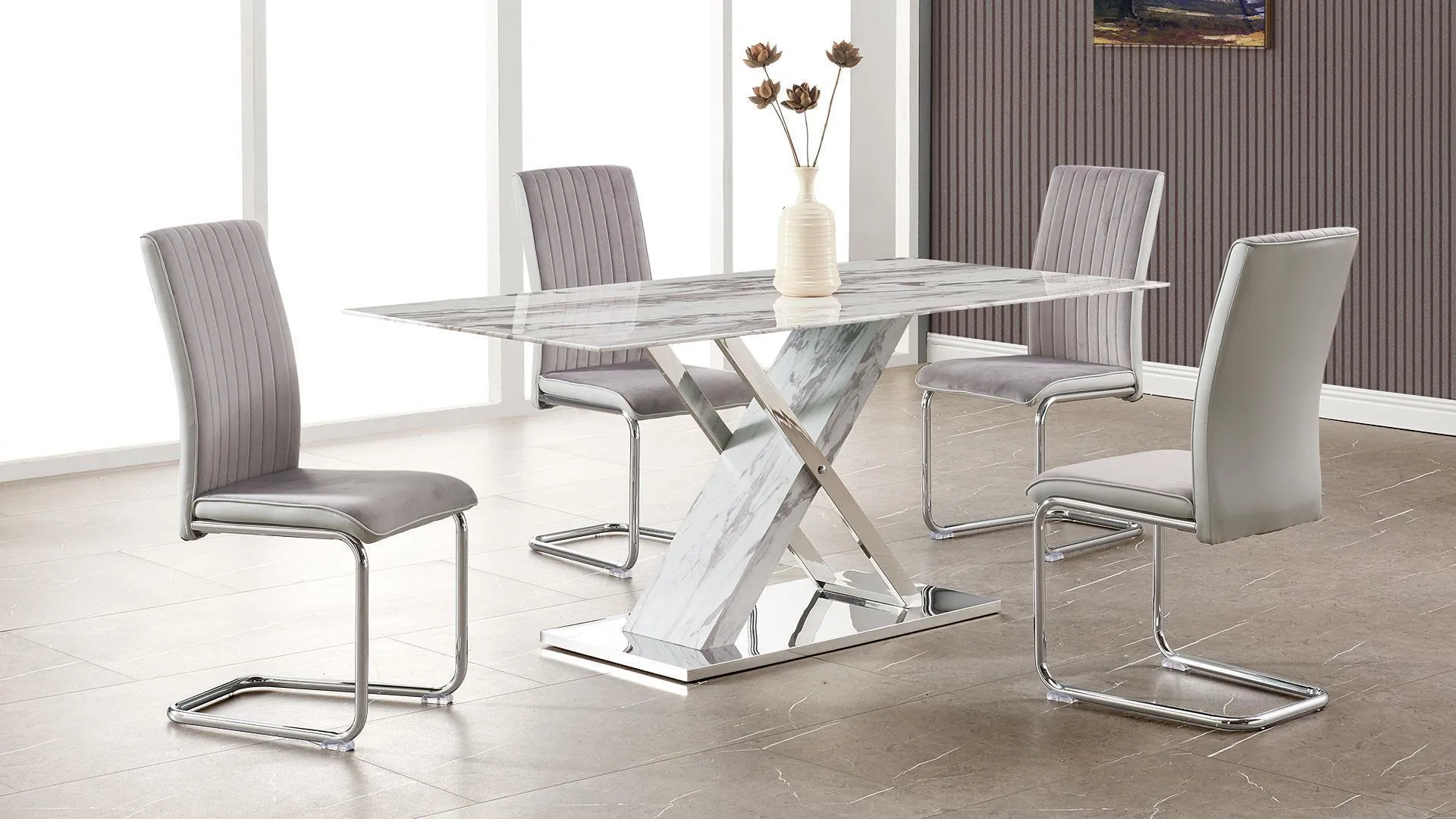 5 Piece Dining Room Set (D1274DT D4957DC-GR)