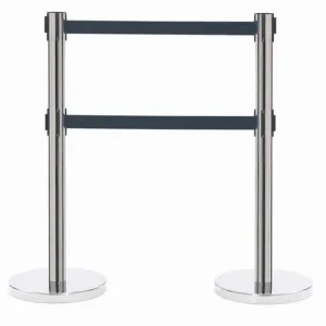 AARCO Products HC-27BK Crowd Control Stanchion