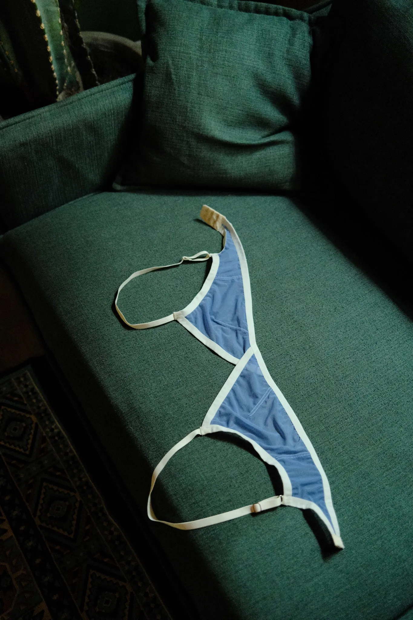 Bowie triangle bralette- Cornflower blue
