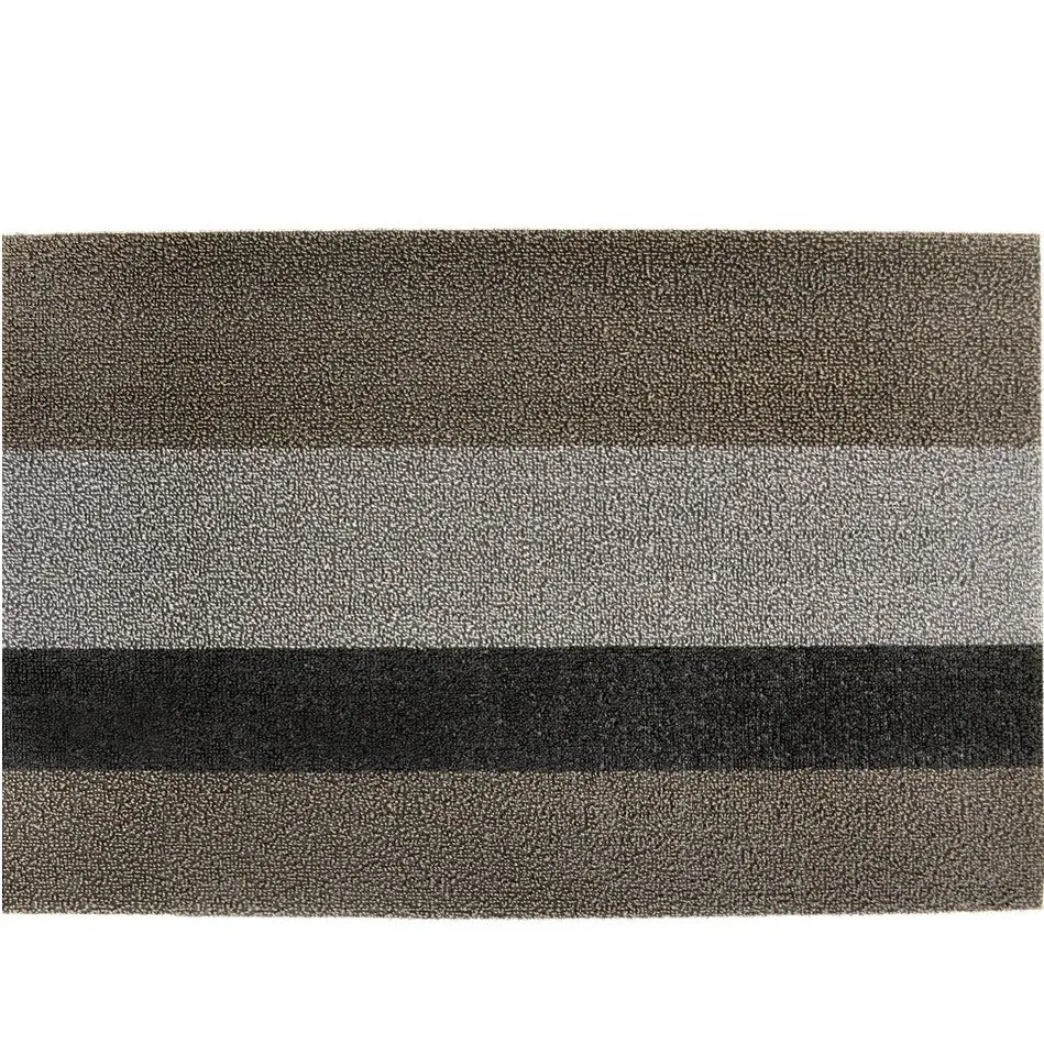 Chilewich Shag Bold Stripe Floormat Black/Silver