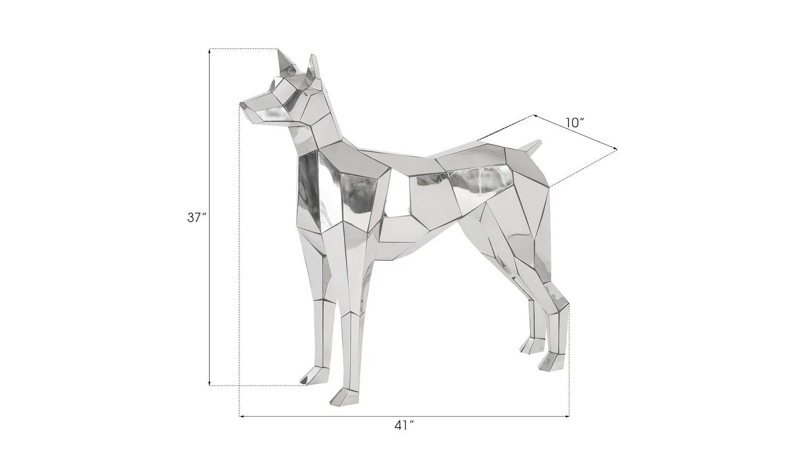 Crazy Cut Dog Stainless Steel, Silver