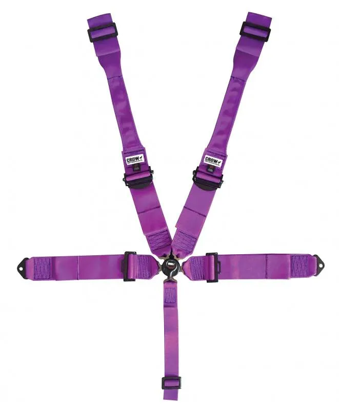 Crow 5-Way PRO Series 3" Kam Lock w/ Dog Bone Harness & Black Pro Aluminum Adjusters - SFI-16.1 - Purple