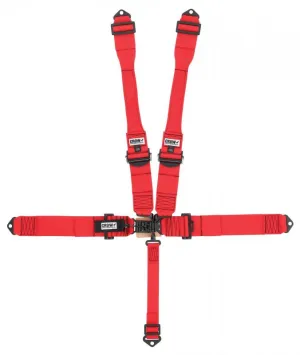 Crow 5-Way PRO Series 3" Latch & Link w/ Dog Bone Harness & Black Aluminum Pro Adjusters - Black Hardware - Red