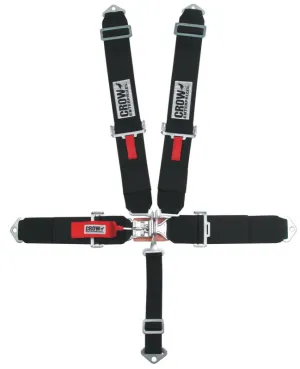 Crow 5-Way Standard 3" Latch & Link Harness w/ Pads & Springs - SFI 1 - Gray