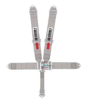 Crow QA 5-Way Duck Bill 3" Latch & Link Harness - 40'' Lap Belt - Gray