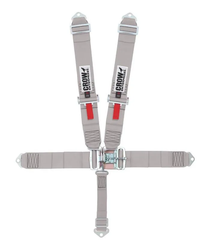 Crow QA 5-Way Duck Bill 3" Latch & Link Harness - 40'' Lap Belt - Gray