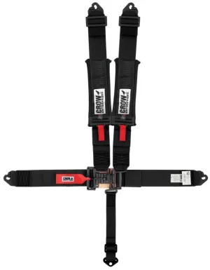 Crow QA 5-Way Duck Bill 3" Latch & Link Harness w/ Harness Pads - 55'' Seat Belts - Purple