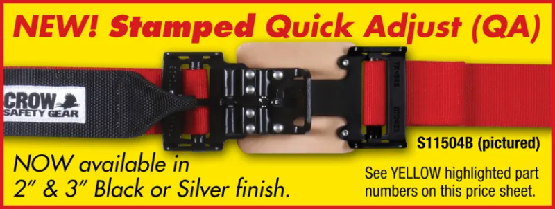 Crow QA 5-Way Latch & Link 2" Quarter Midget Harness - Black Hardware - SFI 16.2 - Black