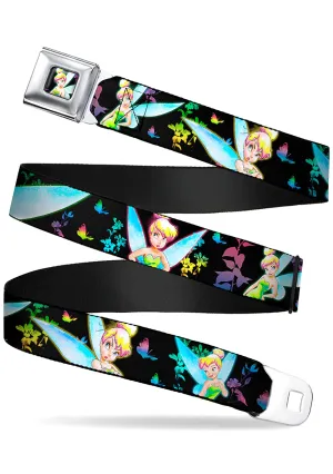 Disney Glowing Tinkerbell Butterflies & Flowers Seatbelt Belt