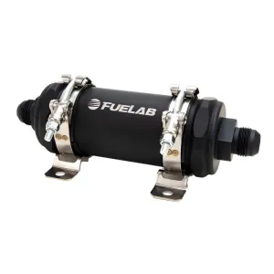 FUELAB 86830-10-12 Pro Series In-Line Fuel Filter (10AN in/12AN out, 6 inch 6 micron fiberglass element)