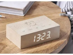Gingko Flip Click Clock | White Maple
