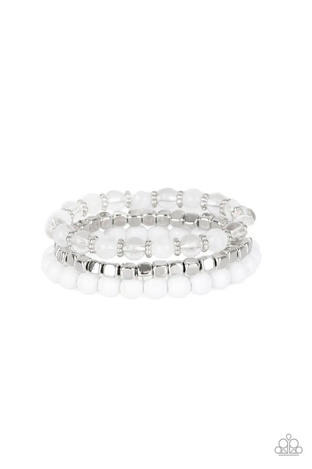 Globetrotter Glam - White Bracelet - Paparazzi Accessories