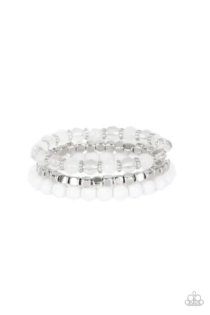 Globetrotter Glam - White Bracelet - Paparazzi Accessories