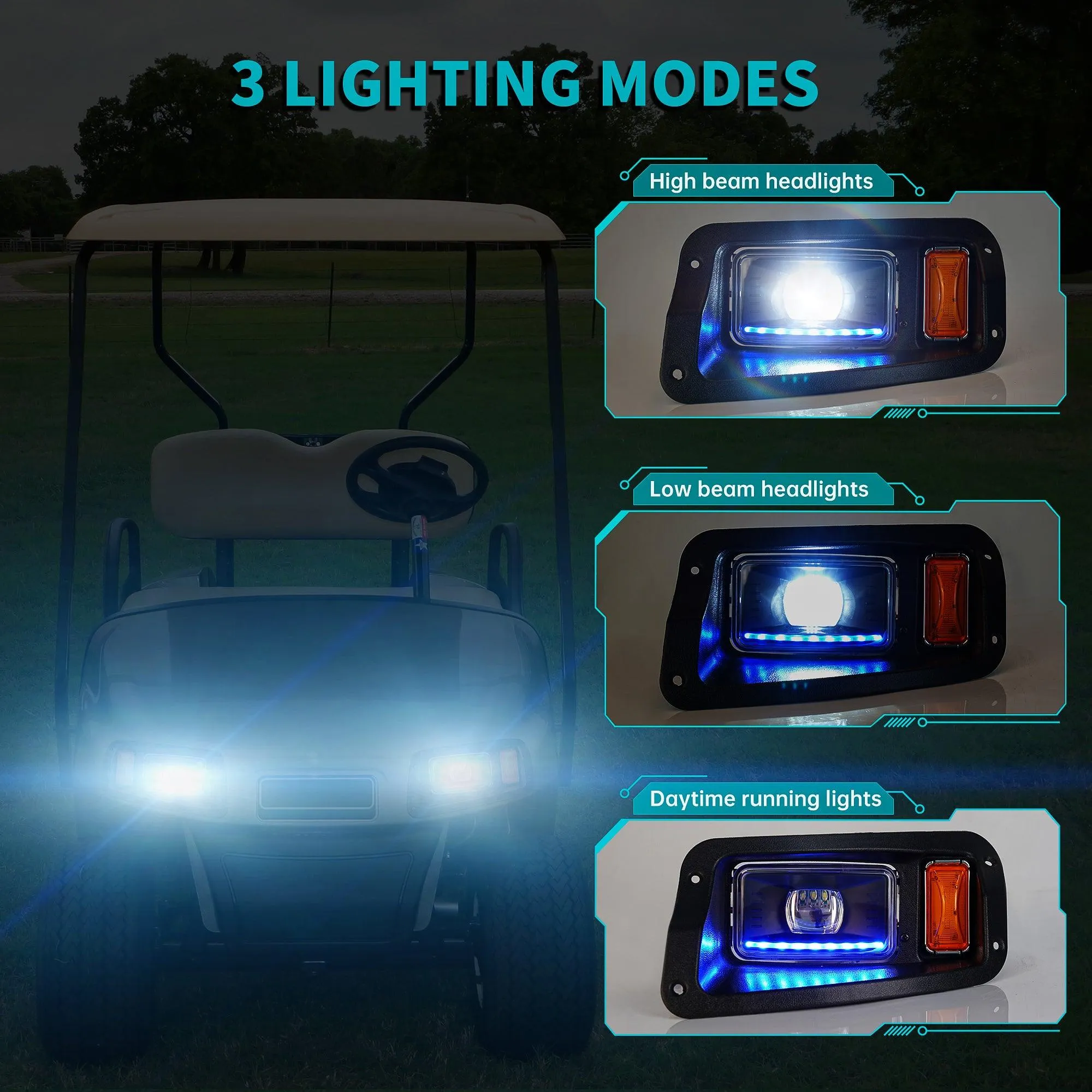 Golf Cart LED Light Kits for EZGO TXT Freedom 2014-up - 10L0L