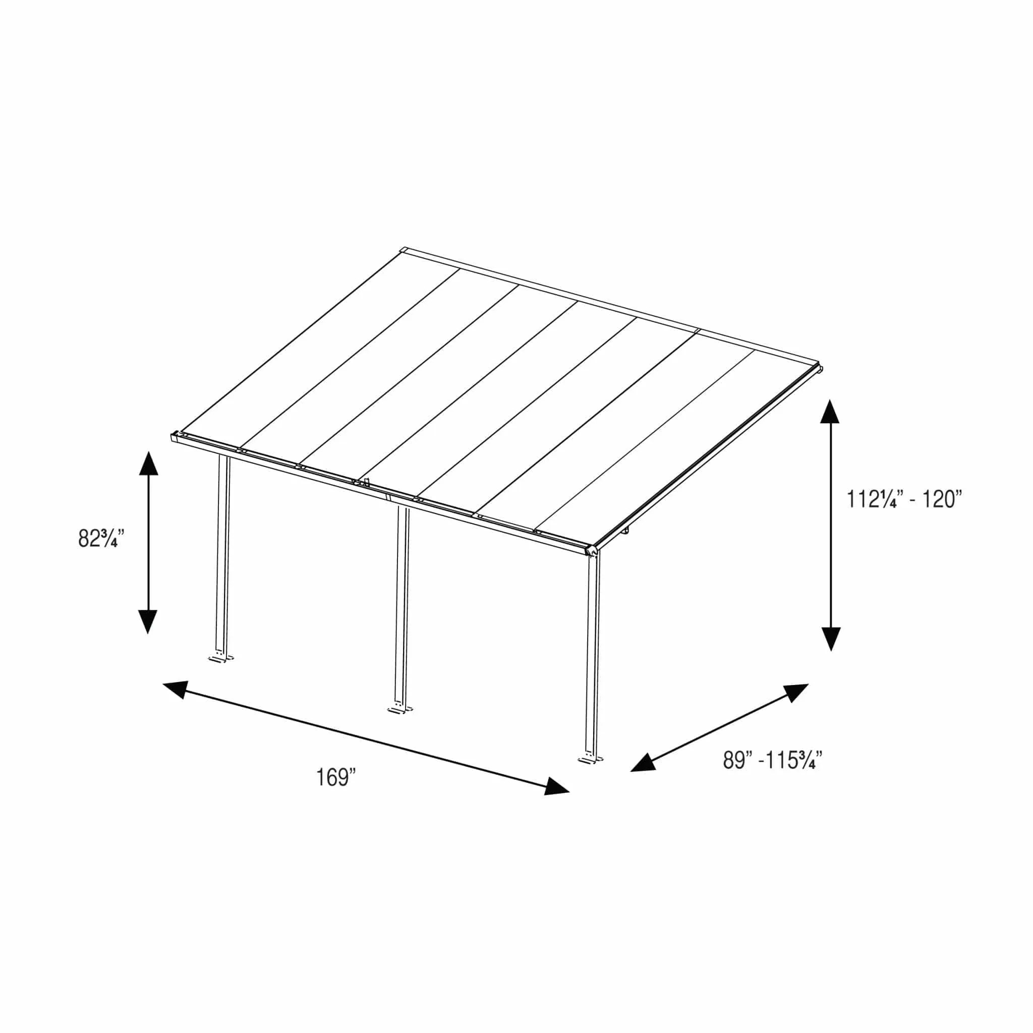 Palram - Canopia | 10 ft Wide Feria Patio Cover - White White