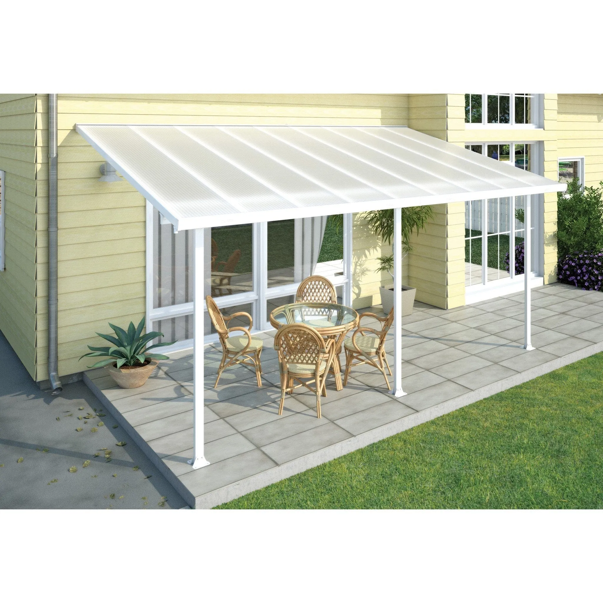 Palram - Canopia | 10 ft Wide Feria Patio Cover - White White