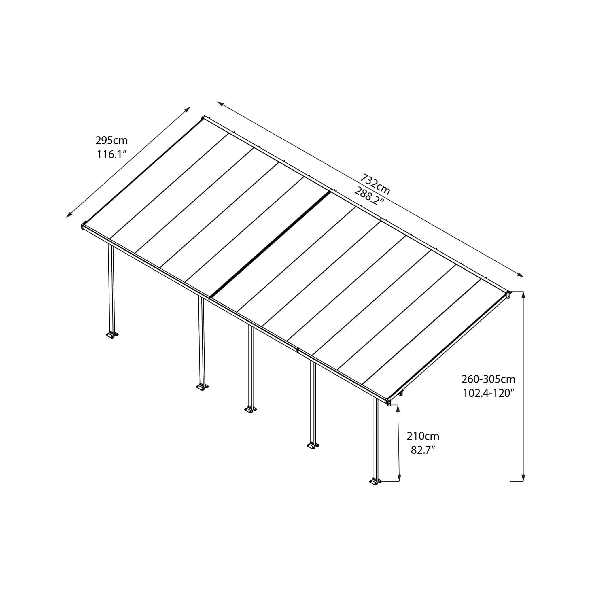 Palram - Canopia | 10 ft Wide Feria Patio Cover - White White