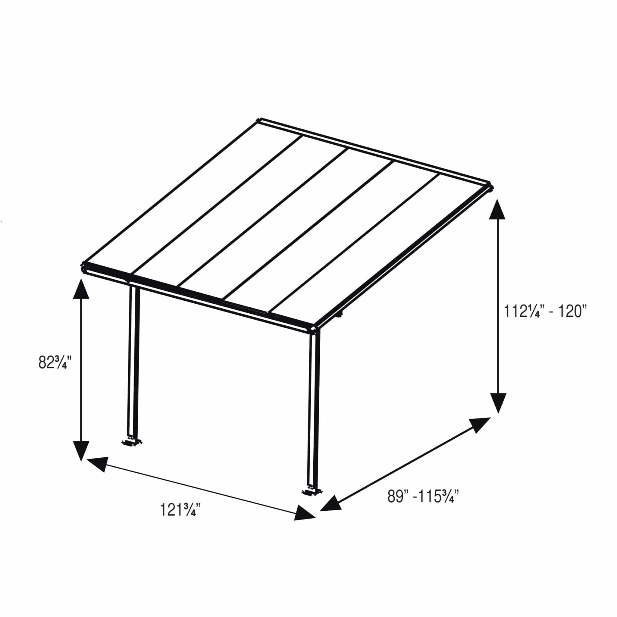 Palram - Canopia | 10 ft Wide Feria Patio Cover - White White