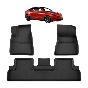 Premium All Weather Anti-Slip Waterproof Floor Liners Car Interior Accessories 3Pieces/Set Tesla Floor Mats for Tesla Model 3