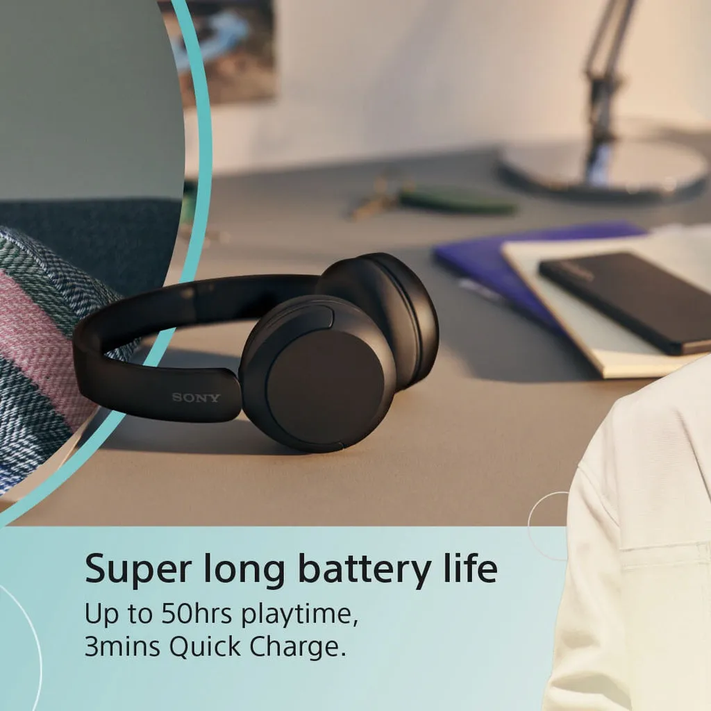 Sony WH-CH520 Wireless Headphones Wireless On-Ear Headphones Bluetooth with Swivel Design Voice assistant USB Type C Charging