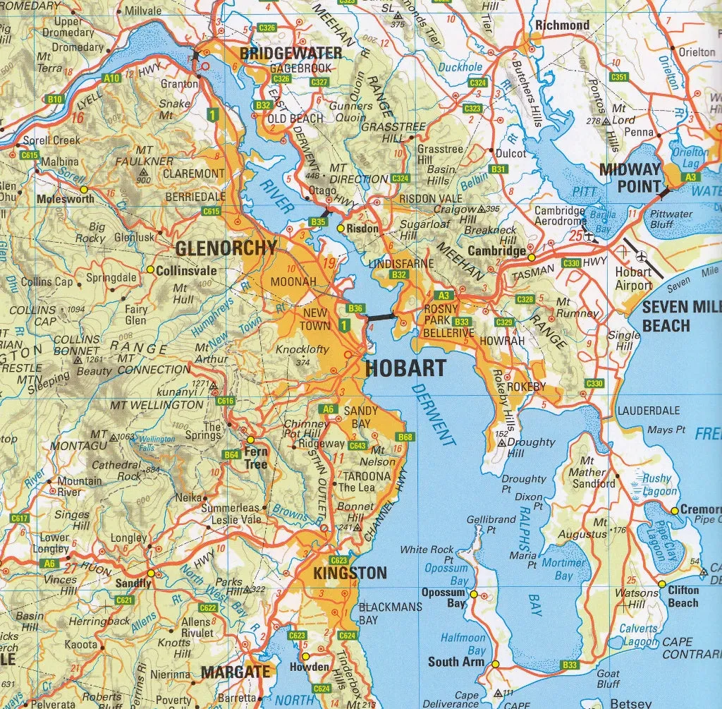Tasmania South East Tasmap Map