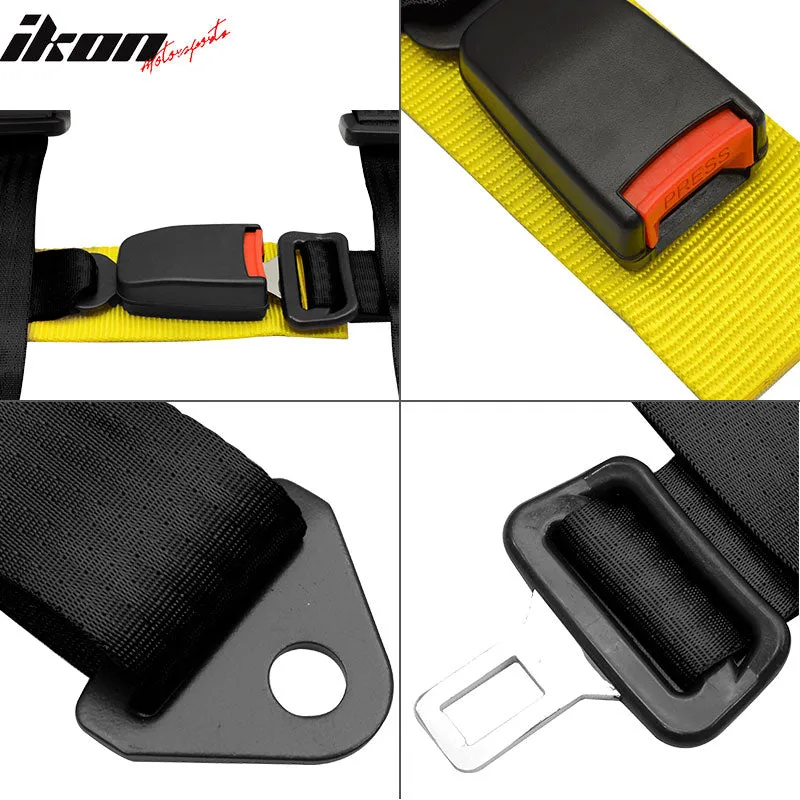 Universal 2PC Black 4 Point Racing Seat Belts Harnes